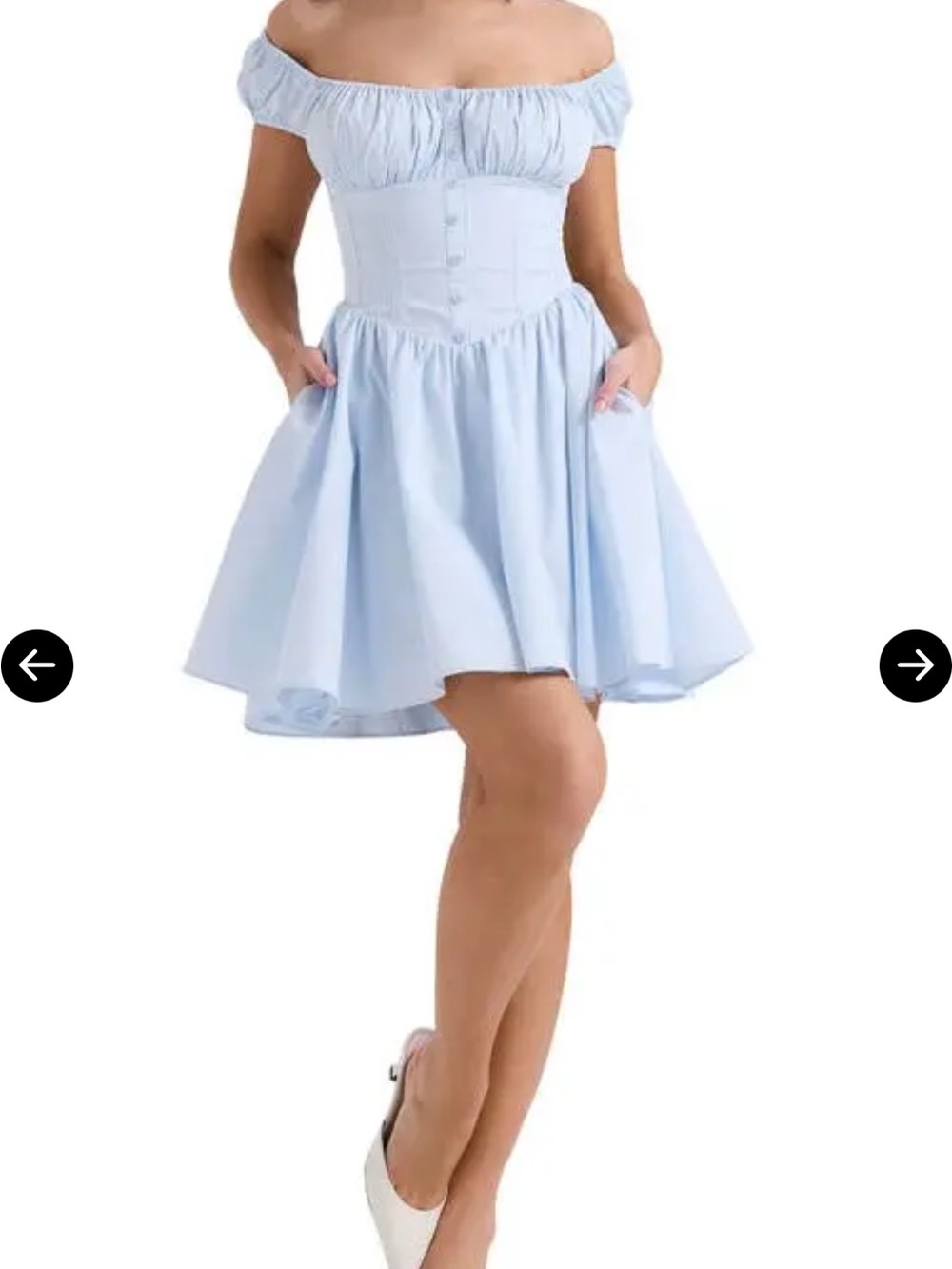 💙House of CB Nala Powder Blue Corset Milkmaid Dress ✨ Never Worn ✨ MED